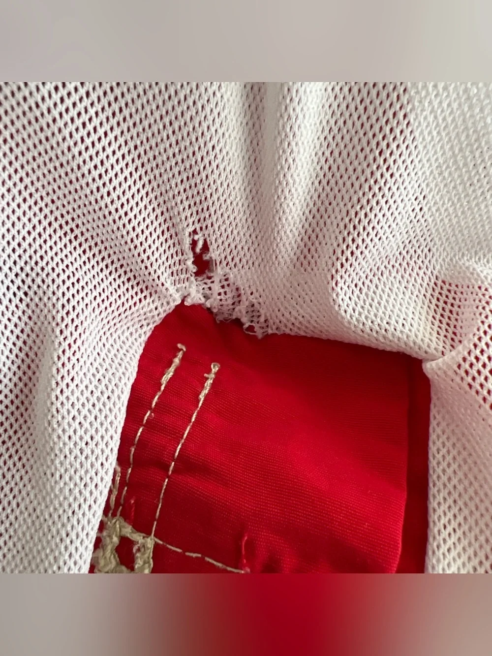 VTG Polo Ralph Lauren Red Cargo Swim Trunk Board Shorts White Stitching Mens 2XB
